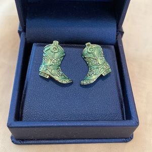 Western Boot Design Pierced Earrings